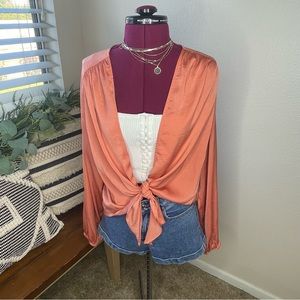 Cotton Candy LA Rustic Orange Tie Top Size Small